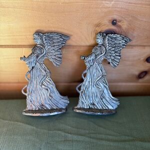 Vintage Godinger Silver Angel Figurines – Set of 2 – Elegant Heavy Silver Décor